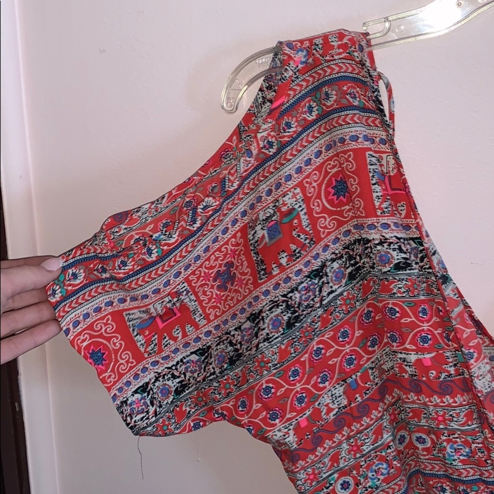 Red Patterned romper - Picture 2 of 5